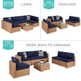 thumbnail image 3 of Best Choice Products 7-Piece Outdoor Modular Patio Conversation Furniture, Wicker Sectional Set - Natural/Navy, 3 of 7