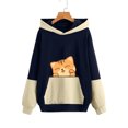 thumbnail image 5 of Suéter de otoño e invierno para mujer, con capucha, bonito estampado de mascotas, suéter holgado de gran tamaño con bloques de color Pompotops FGAJ16530, 5 of 5