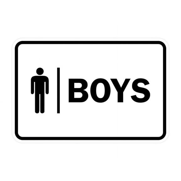 Classic Boys (male bathroom icon) Sign (White) - Medium