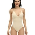 thumbnail image 2 of Ndbuld Shapewear Bodysuit for Women Ladies Seamless Body Shaper Abdominal Lifter Hip Shaper Underwear Stretch Body Corset,S-4XL,Beige,XXXXL, 2 of 9