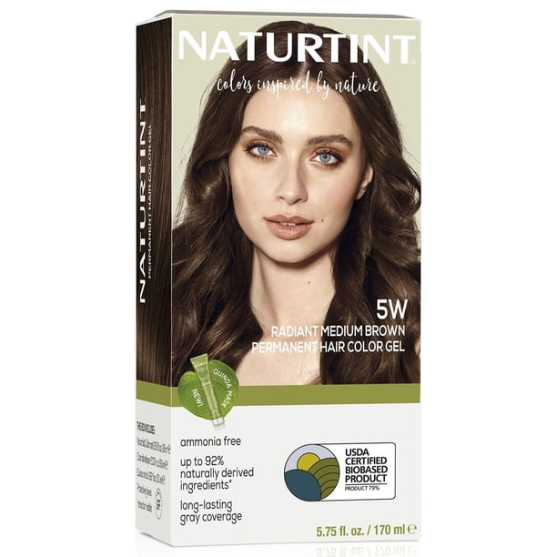 Naturtint 5W Radiant Medium Brown Color de cabello permanente (paquete de 1) Sin amoníaco Vegano Sin crueldad hasta de de canas Resultados duraderos (el empaque puede variar)
