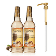 Jordan's Skinny Syrups Hazelnut Flavoring Syrup, 2-Pack (750 mL Bottles) with Pump, Sugar-Free, 0 Calories, Keto-Friendly