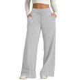 thumbnail image 2 of Nestiefly Wide Leg Sweatpants Women Baggy High Waist Lounge Sweat Pants | Elastic Waist Casual Drawstring Sweats with Pockets Light Gray L, 2 of 4