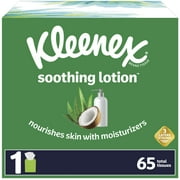 Kleenex Soothing Lotion Facial Tissues, 1 Cube Box (65 Total Tissues)