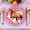 thumbnail image 1 of shyuyusa Year of the Horse Themed Disposable Plates, Pink Racing Horse Printed Tableware, Festival Party Dish Set with 7 Inch & 9 Inch 10Pcs Combination, 1 of 7