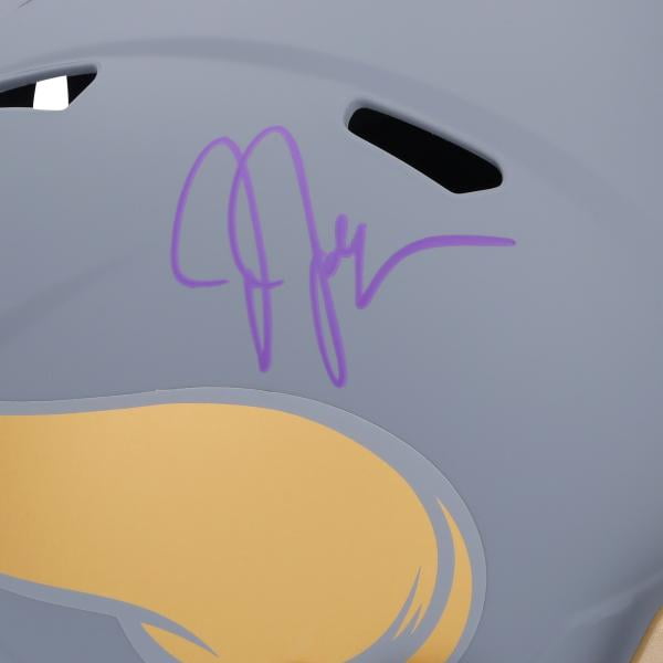 Justin Jefferson Minnesota Vikings Autographed 2024 Slate Speed Replica Helmet - Fanatics Authentic Certified