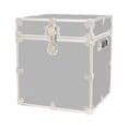 thumbnail image 5 of Rhino Trunk & Case Cube Leather Embossed Vinyl Trunk, College, Home & Storage 18"x18"x20" (Gray), 5 of 5