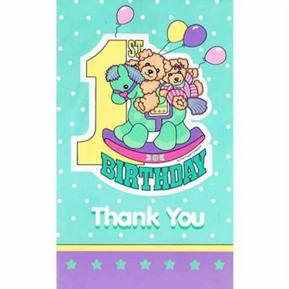 Baby's 1st Birthday Thank You Notes w/ Envelopes (8ct)
