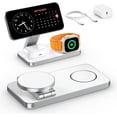 thumbnail image 1 of 3 en 1 Cargador Inalámbrico Magnético Safe,15W Soporte de Carga Inalámbrico Plegable,Carga Rápida Qi Compatible con iPhone Air/17/16/15/14/13/12, AirPods Pro 3/2 y Apple Watch（Negro）,Blanco, 1 of 14