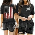 thumbnail image 2 of American Flag Shirts for Women USA Patriotic Tee Tops 4th of July Short Sleeve Casual Shirt (1PC Printed Front and Back), 2 of 4