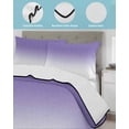 thumbnail image 4 of Quilts Twin Size Bedding Set, Purple White Ombre Lightweight Quilted Comforter, Purple Gradient Color Modern Abstract Art Soft Bedspread Coverlet with Pillow Covers for All Season, 68" x 86", 4 of 7