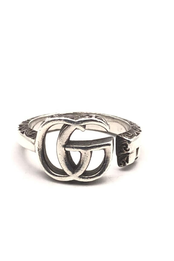 Pre-Owned GUCCI Double G Key Motif Ring, Size 17