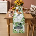 thumbnail image 2 of St. Patrick's Day Table Runner - 70 Inch Long Green Truck Clovers Floral Butterfly Wood Cotton and Linen Blended Dress Scarves Farmhouse Table Runner for Kitchen Dining, Coffee Table, 13" x 70", 2 of 8