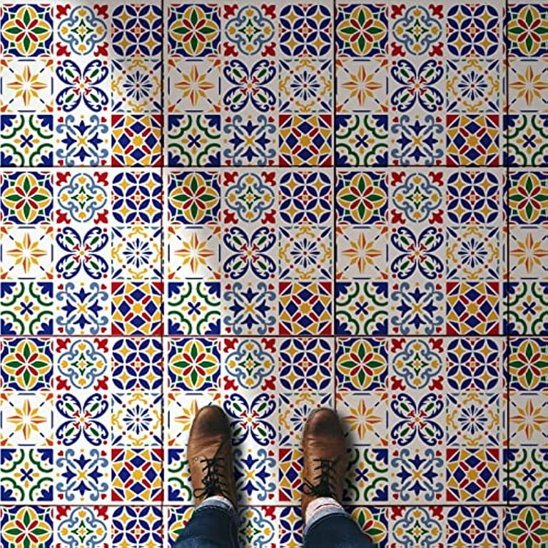 Zayookey 9 Pcs 12x12 Mandala Stencils, Reusable Moroccan Mandala Flower  Tile Stencil, Boho Furniture Stencils Dot Painting Template for Wall Floor  Art