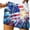 F, variant on Taqqpue 4th of July Shorts for Women USA Flag Printed Elastic Waist Drawstring Summer Casual Shorts
