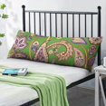 thumbnail image 2 of Paisley Long Body Pillow Cover - Vintage Bohemian Floral Print, Soft & Breathable Ethnic Fabric, Hidden Zipper, 20"x54" - Elegant Home Decor Gift for Side Sleepers & Pregnancy Support, 2 of 7