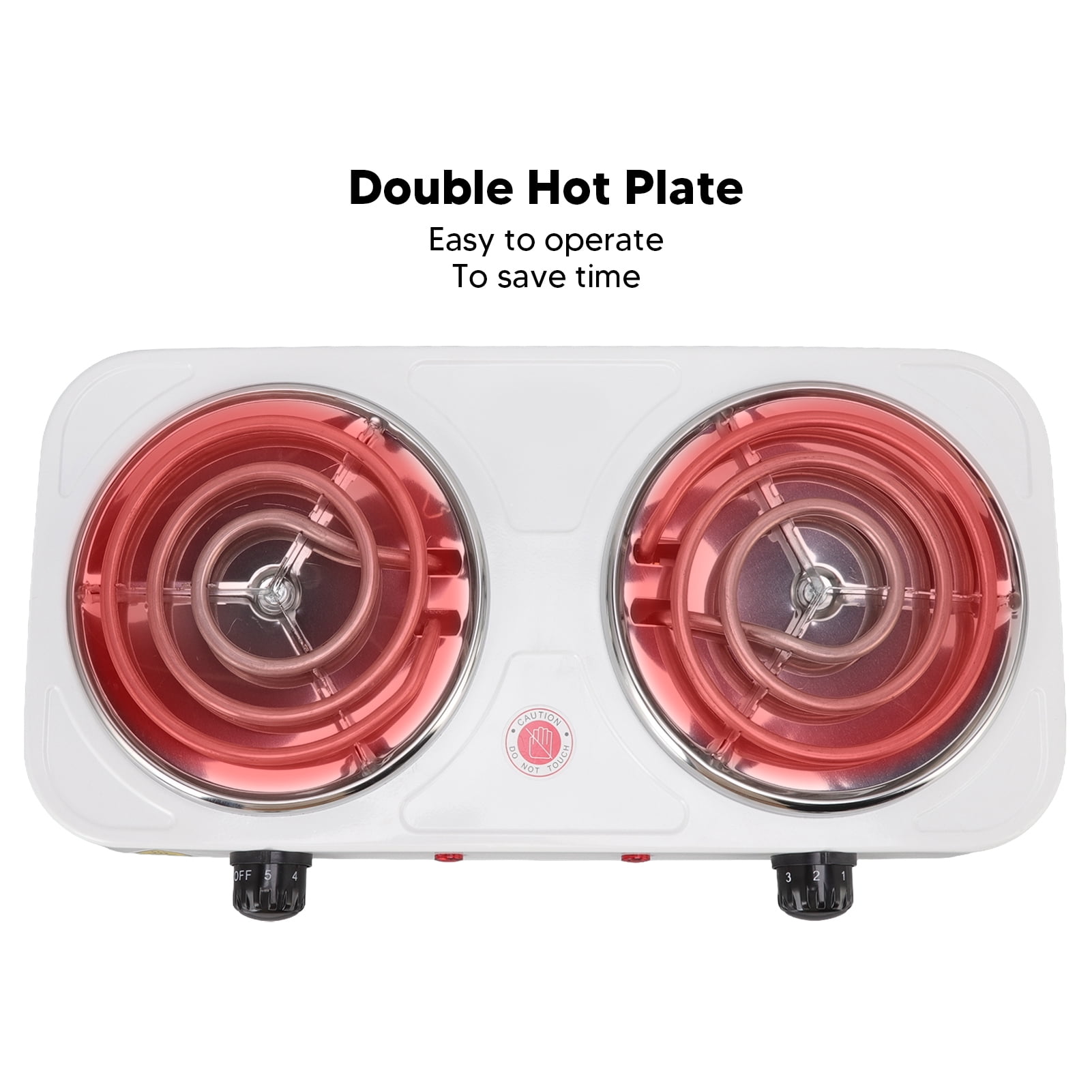 Suodoka 2000W Electric Countertop Stove 2-Burner Portable Hot Plate for Cooking (18.5 x 11.8 x 3.1 inches / 47 x 30 x 8 cm)