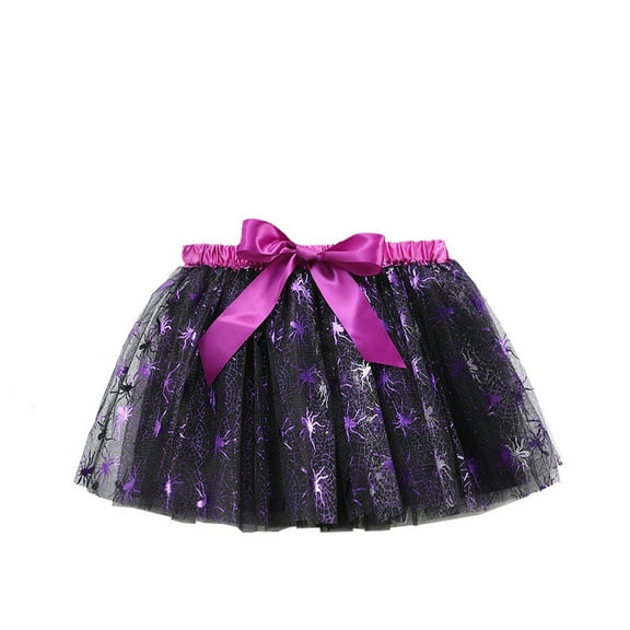 Mercatoo Kids Girls Halloween Layered Tulle Tutu Skirt Ballet Dance Layer Print Elastic Skirts Toddler Princess Clothes
