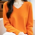 thumbnail image 5 of Womens Sweater Basic Tops, V Neck Sweaters for Women Spring Casual Knitted Solid Color Long Sleeve Pullover Fall Clothes, 5 of 5