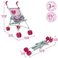 thumbnail image 3 of 509 Crew: Mint Heart - Bouncer Doll Play Set - Pink & Green, Furniture & Care Set, Umbrella Stroller-Highchair-Play Pen-Purse-Toy Accessories, Kids 3+, 3 of 8