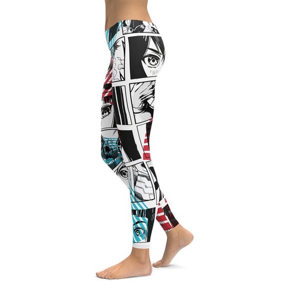 Manga Comic Book Leggings Size: XS for Women | FIERCEPULSE