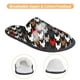thumbnail image 3 of Fotbe Houndstooth Green Red Pantuflas Peludas para Mujer con Estampado, Zapatillas de Peluche, Zapatos de Invierno para Casa, Uso Interior y Exterior-Medium, 3 of 8