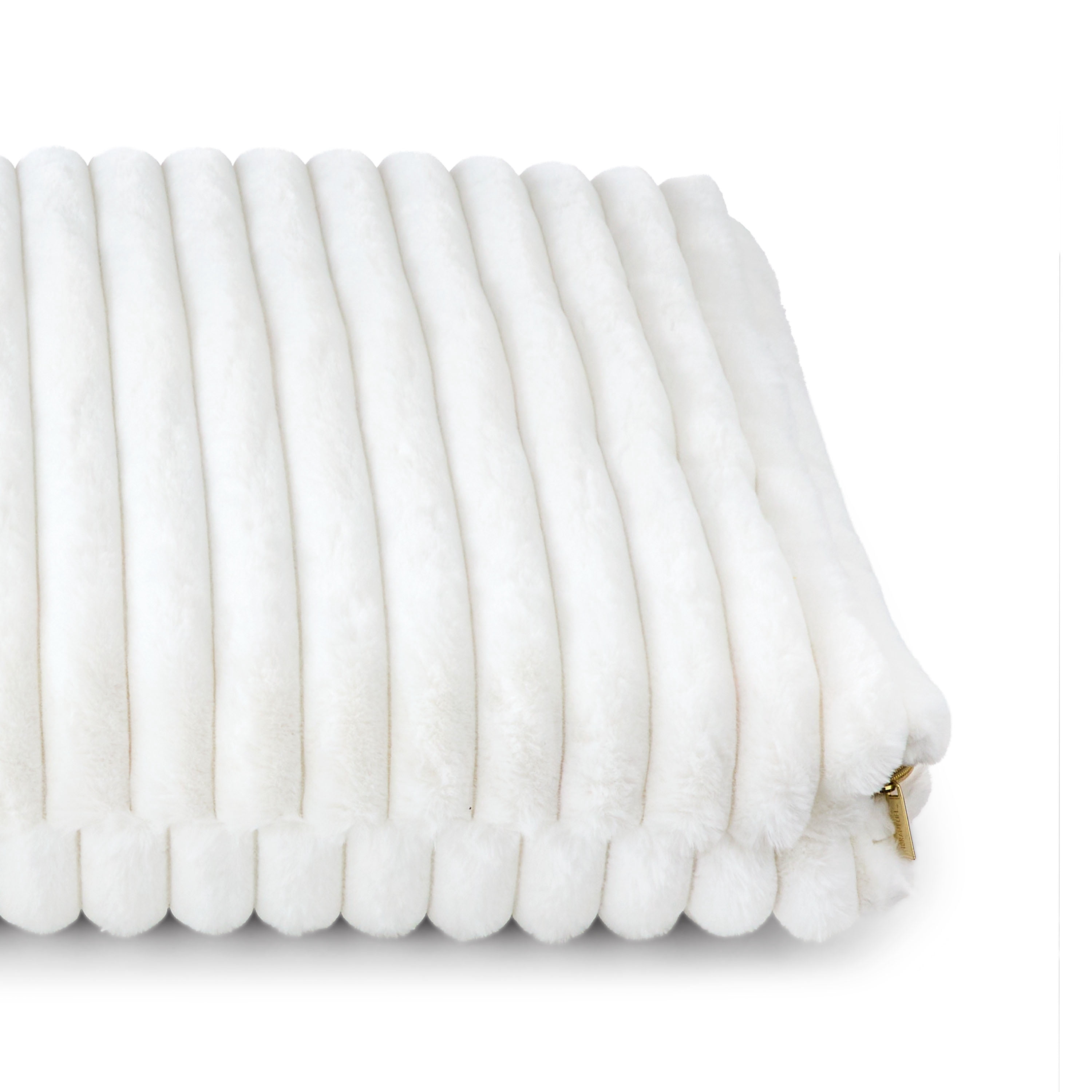 Vibrant Life Medium Ribbed Orthopedic Pet Bed, White, 35" x 26"