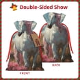 thumbnail image 2 of Naloa Flower White Horse (2) Drawstring Christmas Bags, 3D Xmas Gift Bags, Christmas Wrapping Bags, Xmas Goodie Bags, Treat Pouch Bags, Party Favor Bags-Medium, 2 of 9