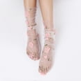 thumbnail image 2 of 1 Pair Pile Socks Elegant Transparent Nylon Less Wear Floral Lace Socks Photo Props, 2 of 5