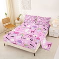 thumbnail image 2 of jejeloiu Pink Coquette Bow Full Size Sheets Kids,Cute Cartoon Cat Bed Sheets For Girls,4pcs, 2 of 6