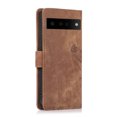 thumbnail image 3 of Nalacover Slim Wallet Case for Google Pixel 6 Pro, for Women Men, Embossed Pattern PU Leather Shockproof Magnetic Clasp Credit Card Slots Flip Kickstand Phone Case+Wrist Strap,Brown, 3 of 7