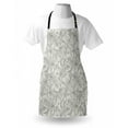 thumbnail image 3 of Tropical Apron Rainforest Giant Leaves Plants Botanical Jungle Herbs Feng Shui Zen Bush Sketch, Unisex Kitchen Bib Apron with Adjustable Neck for Cooking Baking Gardening, Grey Dust, by Ambesonne, 3 of 3