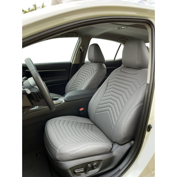 Lord AutoFashion Premium Custom Fit Seat Covers for Honda Civic Sedan Sport, LX 2016 2017 2018 2019 2020 2021, Full Set, PU Leather.(Byron President Grey)