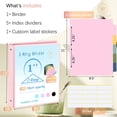 thumbnail image 2 of CTCMSP 3 Ring Binder with Dividers Tab Fits 200 Sheets of 8.5x11 Paper,1 Inch Durable Heavy Duty,Customizable Clear Cover with Inside Pockets, 2 of 7