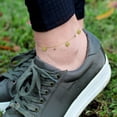 thumbnail image 3 of .925 Sterling Silver Gold Plated Micro Pave Heart Charm Anklet, Cubic Zirconia Ankle Bracelet, Giorgio Bergamo Gold, 3 of 5