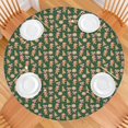 thumbnail image 2 of Green Christmas Gingerbread and Tree Pattern Round Fitted Tablecloth with Elastic Edge,Dining Table Cover Waterproof,Outdoor Round Tablecloth for Camping,Dining,Indoor and Outdoor, 2 of 7