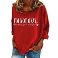 thumbnail image 2 of ZHOGXU Women's Casual Pullover Round Neck Long Sleeve Letter Print Comfortable Stylish Loose Sweatshirt For Everyday Wear,Red,Xxxxxl, 2 of 5