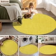 thumbnail image 6 of Yellow Burlap Texture Large Area Rugs for Bedroom Living Room, Soft Non Slip Carpet Bedside Rug, Farmhouse Vintage Yellow Round Floor Cover Kitchen Accent Rug 3.3' for Dining Room/Office, 6 of 9