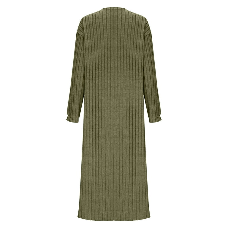 Idoravan Womens Dresses And Long Sleeve Cardigan Women's Fall And Winter  Dress Long Sleeved Jacket Two-piece Set Army Green XL - Walmart.com