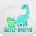 thumbnail image 4 of Inktastic Sister-saurus Cute Brontosaurus Family Boys or Girls Baby Bib, 4 of 4