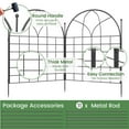 thumbnail image 2 of Black Garden Fencing, 28.97" * 31.88" Garden Border Fencing, Rustproof Metal Dog Digging Fence Barrier, Arched Outdoor Fence, Large Animal Dog Barrier Fences for Patio, Flower Bed (10 PCS), 2 of 8