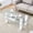 White Columns, variant on Sumdeal Modern Minimalist Double Layer Transparent Tempered Glass Coffee Table