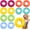 Fluorescent Colors, variant on Small Inflatable Pool Float Bulk 23.62 Inches Swimming Ring Pool Floats Colorful Inflatable Tube for Adult Summer Vacation Beach River Bachelorette Wedding Party Supplies, 6 Colors