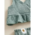 thumbnail image 6 of Bagilaanoe 2Pcs Toddler Baby Girls Short Pants Set Sleeveless Ruffle Vest Tops + Floral Shorts 6M 12M 18M 24M 3T 4T Kids Casual Summer Outfits, 6 of 9