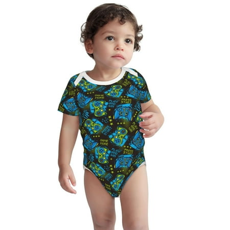 

Fotbe Play Game Pattern Unisex-baby Short-sleeve Bodysuit Short Sleeve Bodysuits One-piece 100% Organic Cotton for Infant Baby Boys Unisex-6 Months