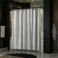thumbnail image 2 of Cortina de baño Moorefield Flowers 183x183 cm con ojales negros, dobladillo magnetico y tacto suave, Blanco, 2 of 7