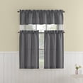 thumbnail image 5 of Mainstays 3-Piece Textured Semi Sheer Rod Pocket Kitchen Window Tier Pair and Valance, 2 Café Curtains and 1 Curtain Valance, Grey, 56"W x 36"L, 5 of 9