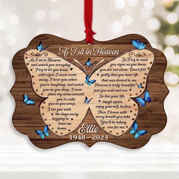 Memorial Butterfly Ornaments for Christmas Tree - Bereavement & Sympathy Gifts for Loss of Loved One