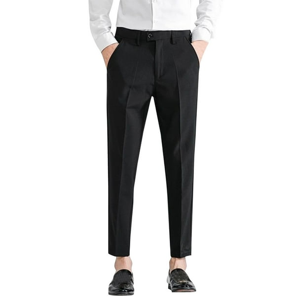 B91xZ Dress Pants for Men Trousers Zipper Pleated Casual Pants Ankle ...