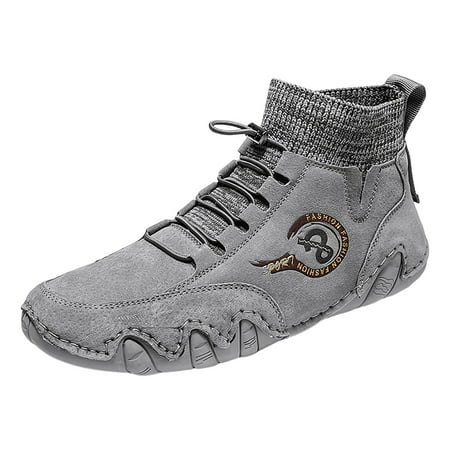 

nsendm Male Fashion Sneakers Adult Sneaker Mens Shoes Korean Version High Top Shoes Round Toe Breathable Daily Dad s Shoes Men s 574v2 Sneaker Grey 9